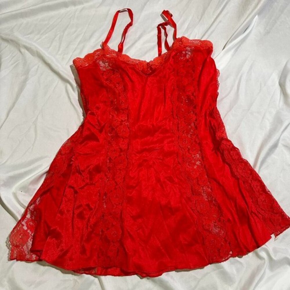 red lingerie cami